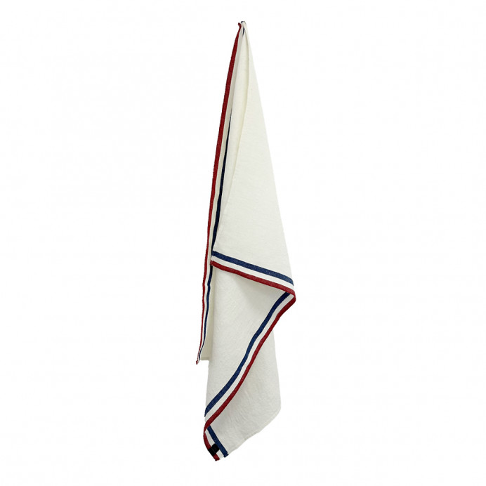 Torchon Lin et Coton Bordure Tricolore VENCE