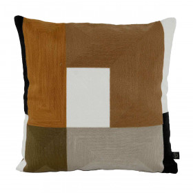 Coussin en Coton Brodé à Motif Géométrique TAMBA  