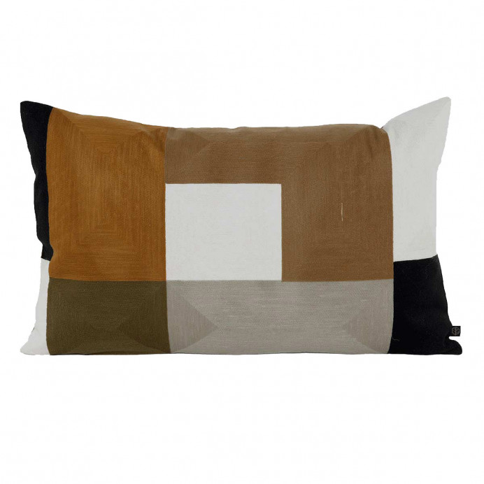 Harmony Textile - Haomy Housse de Coussin en Coton Brodé à Motif Gé...