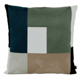 Coussin en Coton Brodé à Motif Géométrique TAMBA  