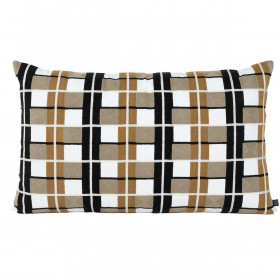 Coussin en Coton Brodé à Carreaux Multicolores TAKAYAMA  
