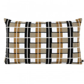 Coussin en Coton Brodé à Carreaux Multicolores TAKAYAMA  