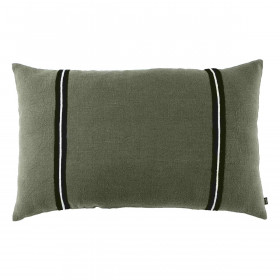 Housse de Coussin en Lin Lavé et Rayure Noire SKAGEN  