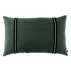 Housse de Coussin en Lin Lavé et Rayure Noire SKAGEN  