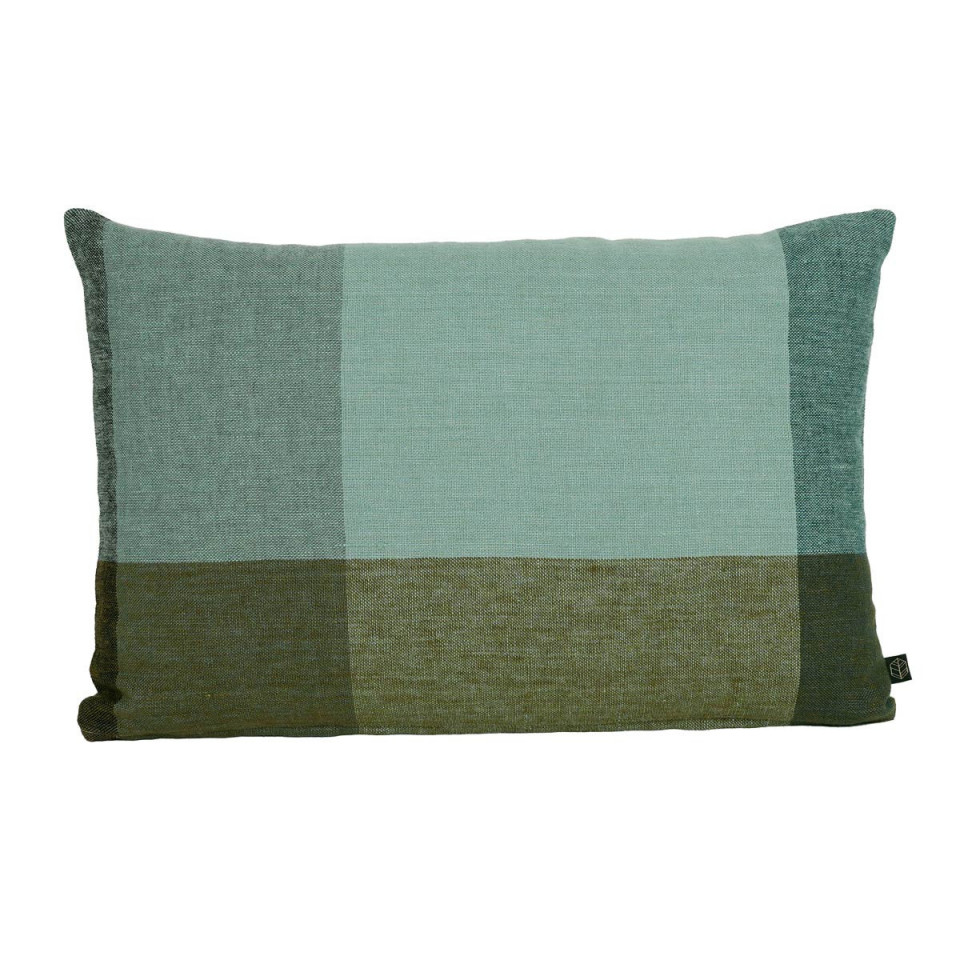 Housse de Coussin en Lin Lavé à Grands Carreaux SAPORO  