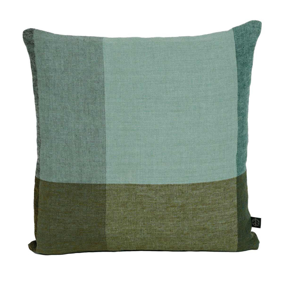 Housse de Coussin en Lin Lavé à Grands Carreaux SAPORO  