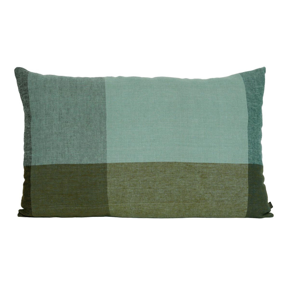 Housse de Coussin en Lin Lavé à Grands Carreaux SAPORO  