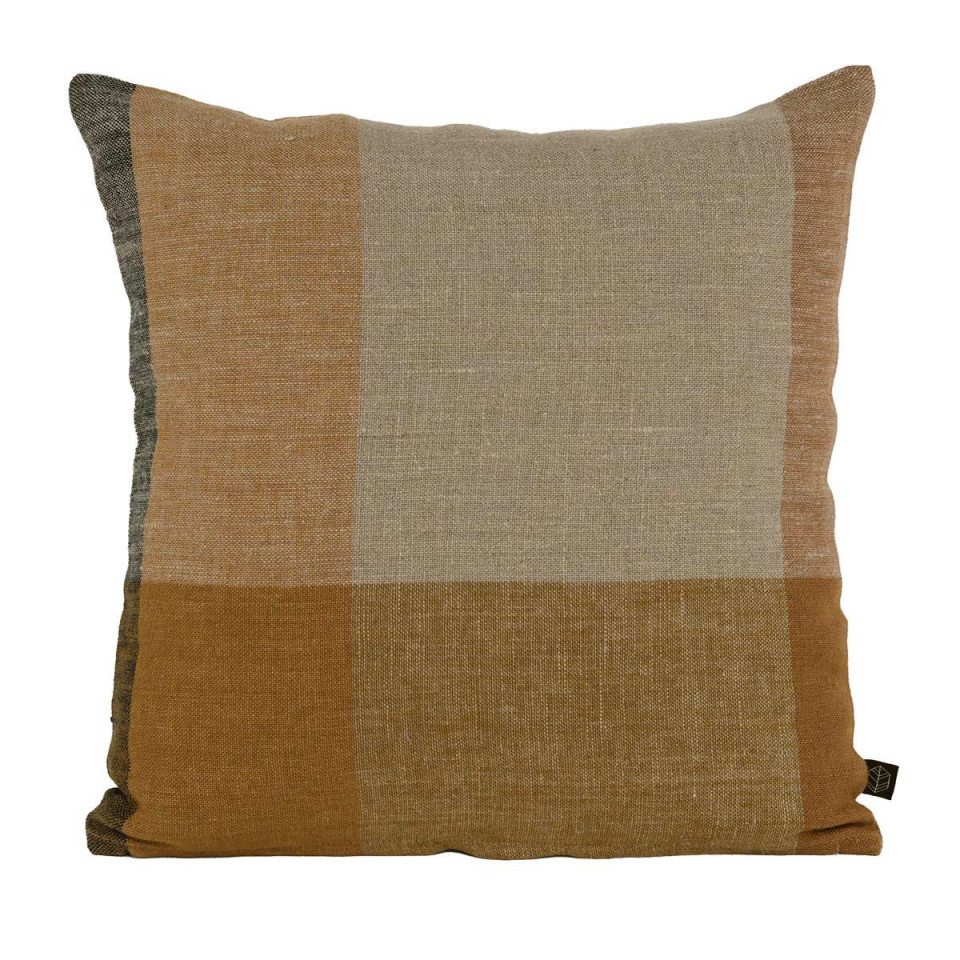 Housse de Coussin en Lin Lavé à Grands Carreaux SAPORO  