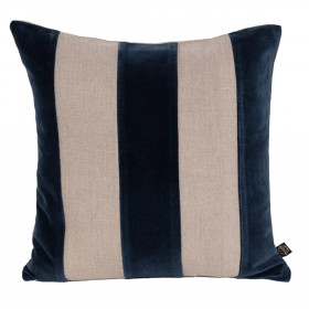 Housse de Coussin à Rayures Velours et Lin BRISBANE  