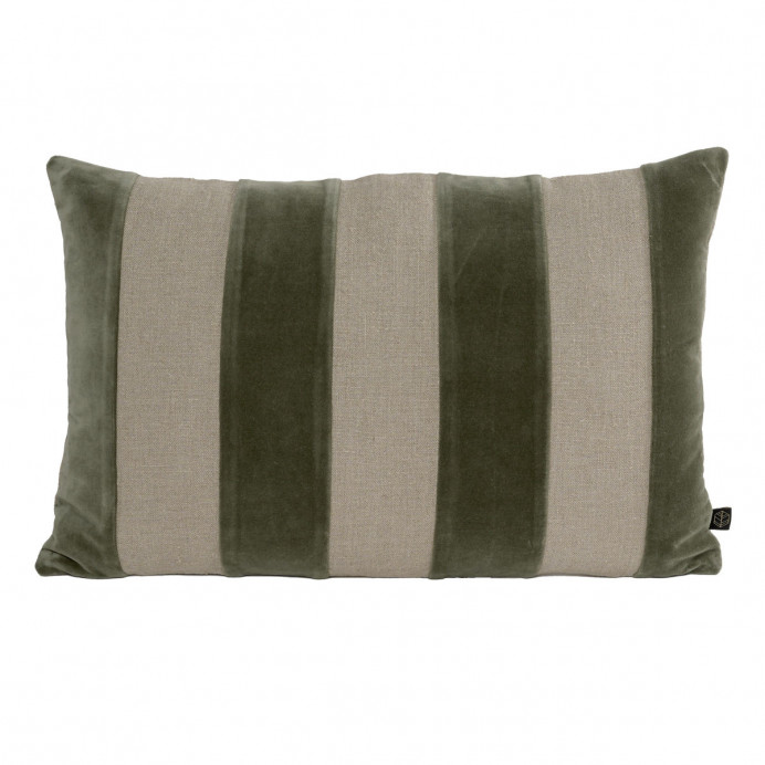 Harmony Textile - Haomy Housse de Coussin à Rayures Velours et Lin ...