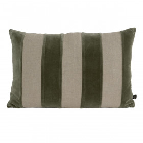 Housse de Coussin à Rayures Velours et Lin BRISBANE  