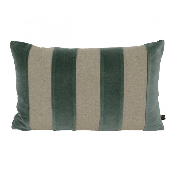 Harmony Textile - Haomy Housse de Coussin à Rayures Velours et Lin ...
