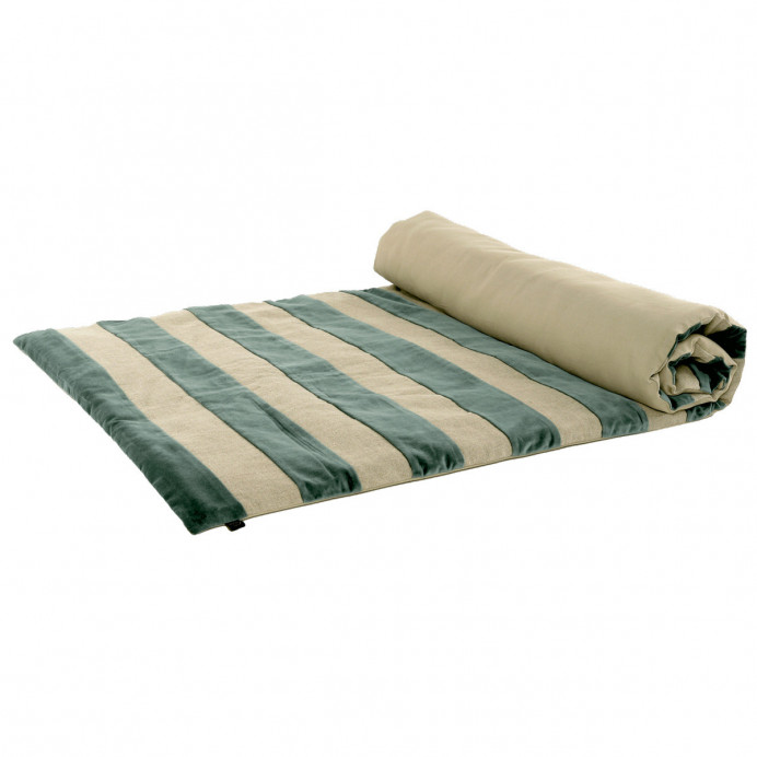 Harmony Textile - Haomy Housse d'Edredon à Rayures Velours et Lin B...