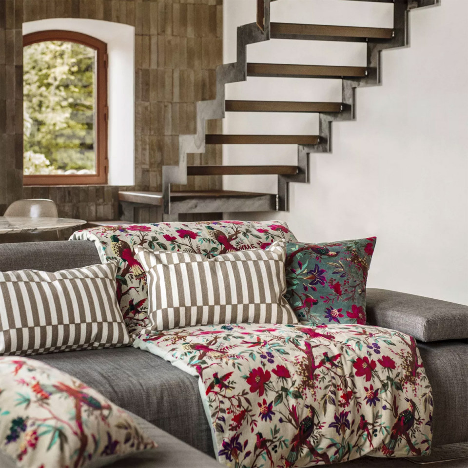 copy of Housse de Coussin CANCUN en Coton Brodé NOIR 