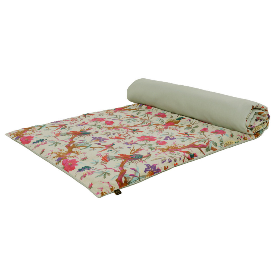 Housse d'Edredon BIRDY en Velours Couleur:Céladon