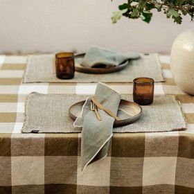 Nappe de Table à Gros Carreaux en Lin Lavé et Coton PALMA II