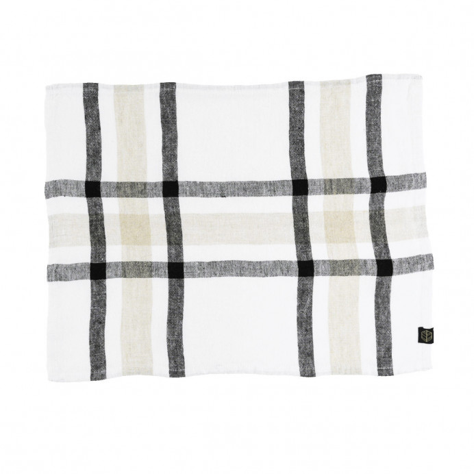 Harmony Textile - Haomy Serviette ou Set de Table en Lin à Carreaux...