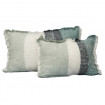 Housse de Coussin CALYPSO en Laine Rayé avec Franges