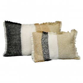 Housse de Coussin CALYPSO en Laine Rayé avec Franges - HAOMY  
