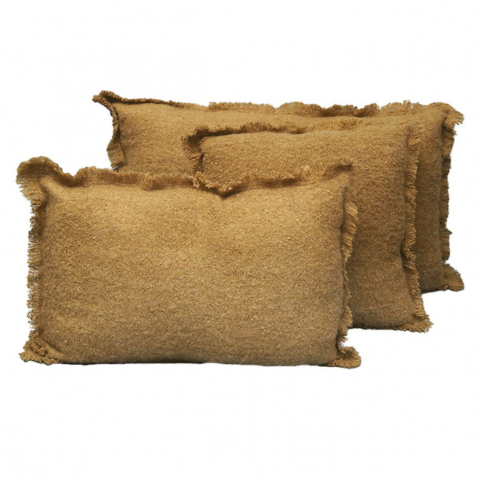Housse de Coussin Unie ASPEN en Laine et Fibres Mixtes  