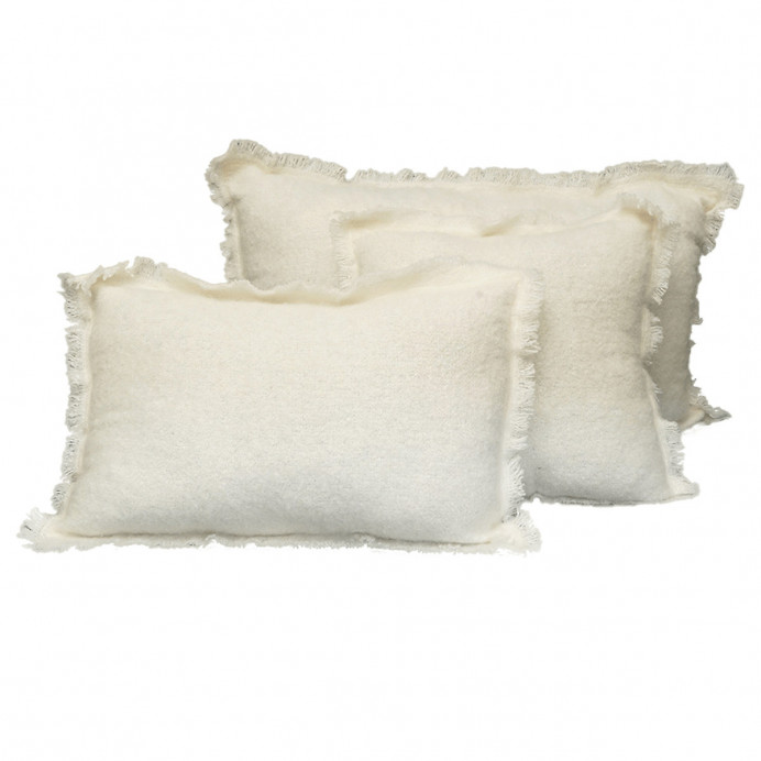 Harmony Textile - Haomy Housse de Coussin Unie et frangée ASPEN en ...
