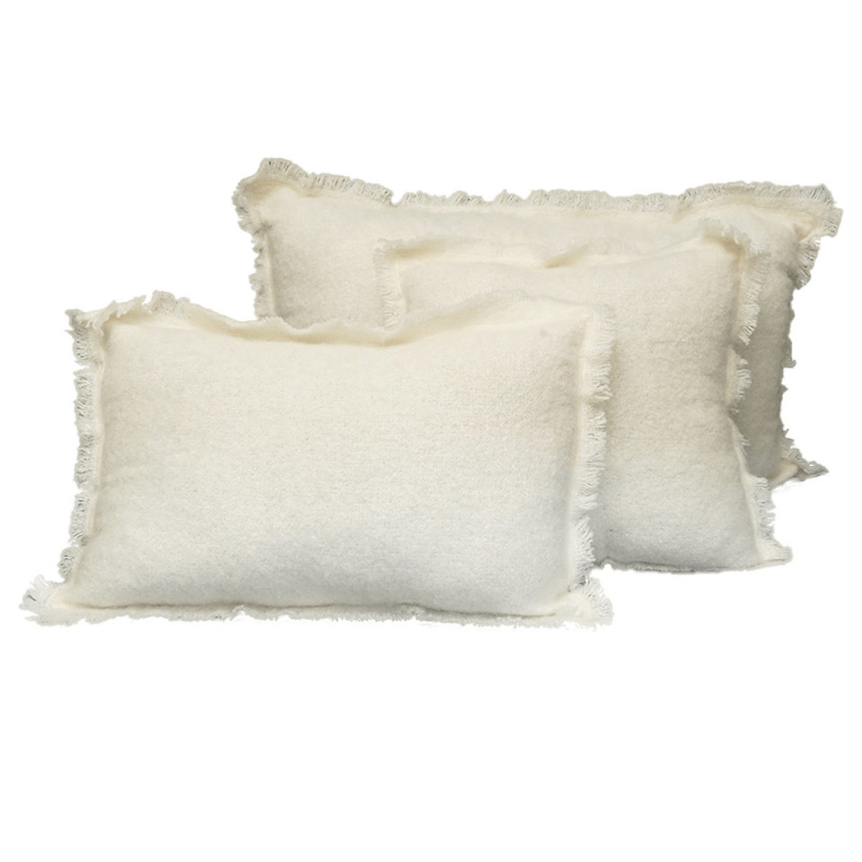 Housse de Coussin Unie ASPEN en Laine et Fibres Mixtes  