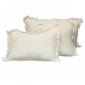 Housse de Coussin Unie ASPEN en Laine et Fibres Mixtes  