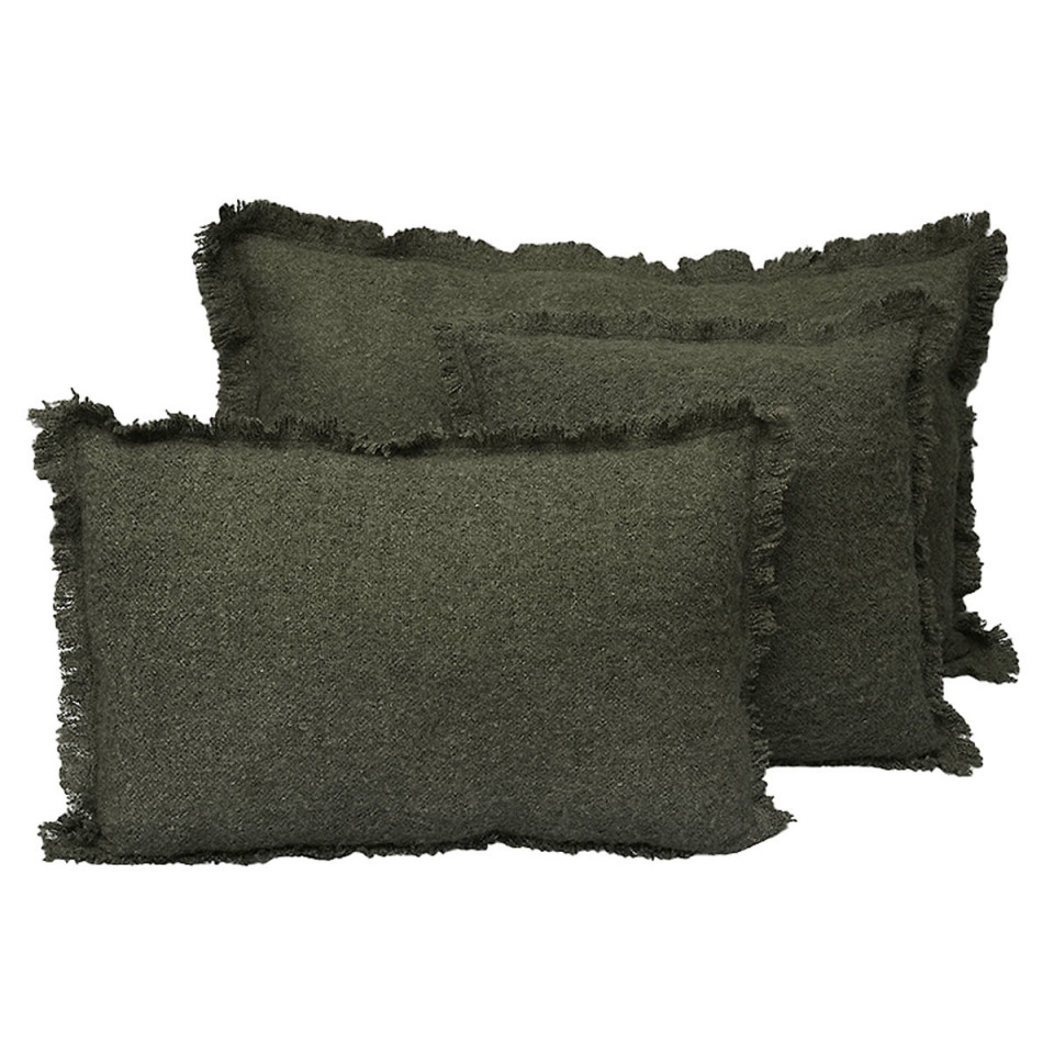 Housse de Coussin Unie ASPEN en Laine et Fibres Mixtes  
