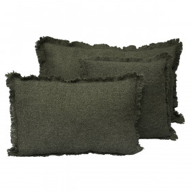 Housse de Coussin Unie ASPEN en Laine et Fibres Mixtes  
