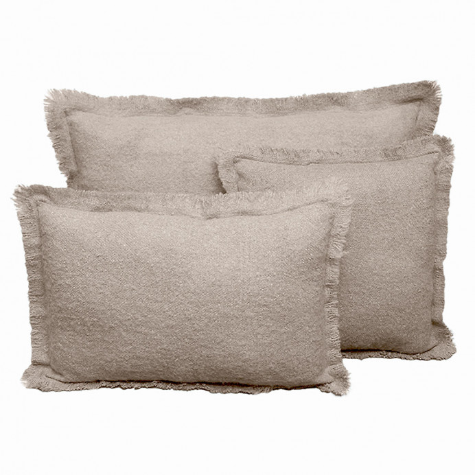 Harmony Textile - Haomy Housse de Coussin Unie et frangée ASPEN en ...