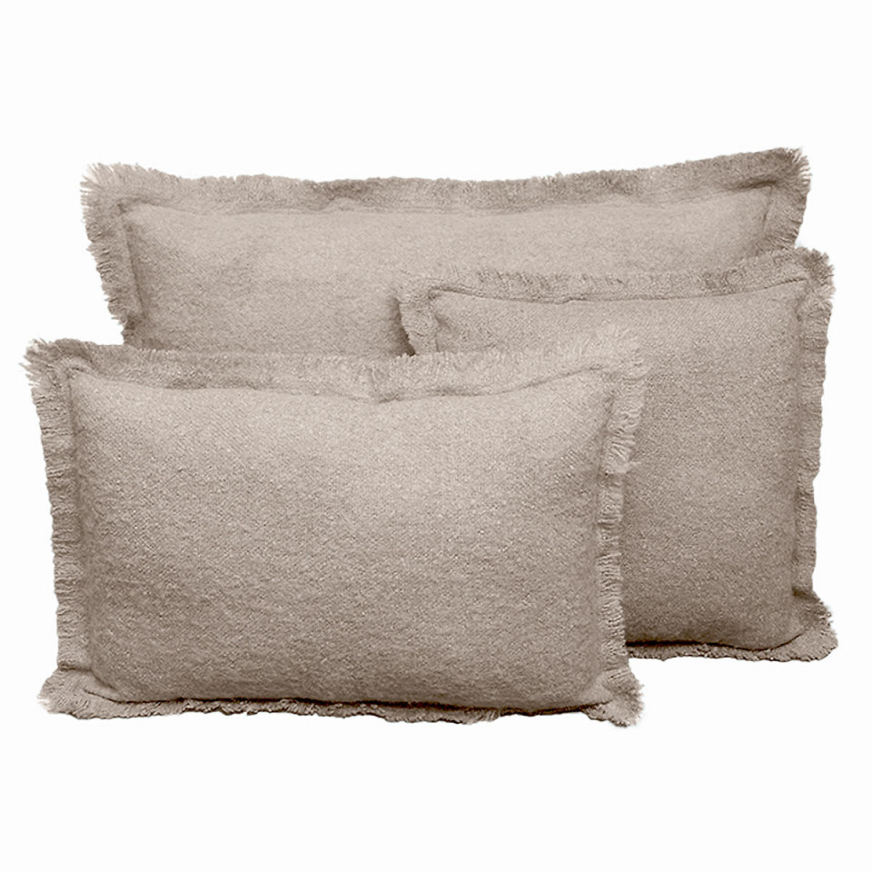 Housse de Coussin Unie ASPEN en Laine et Fibres Mixtes  