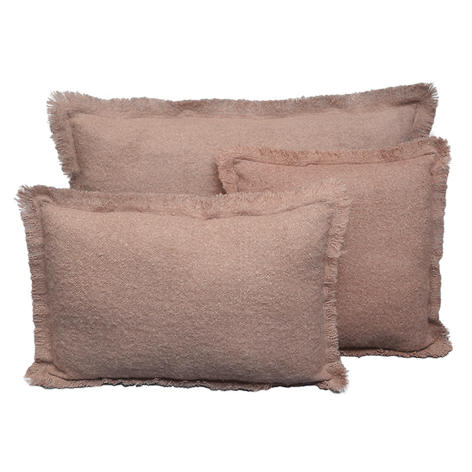 Housse de Coussin Unie ASPEN en Laine et Fibres Mixtes  