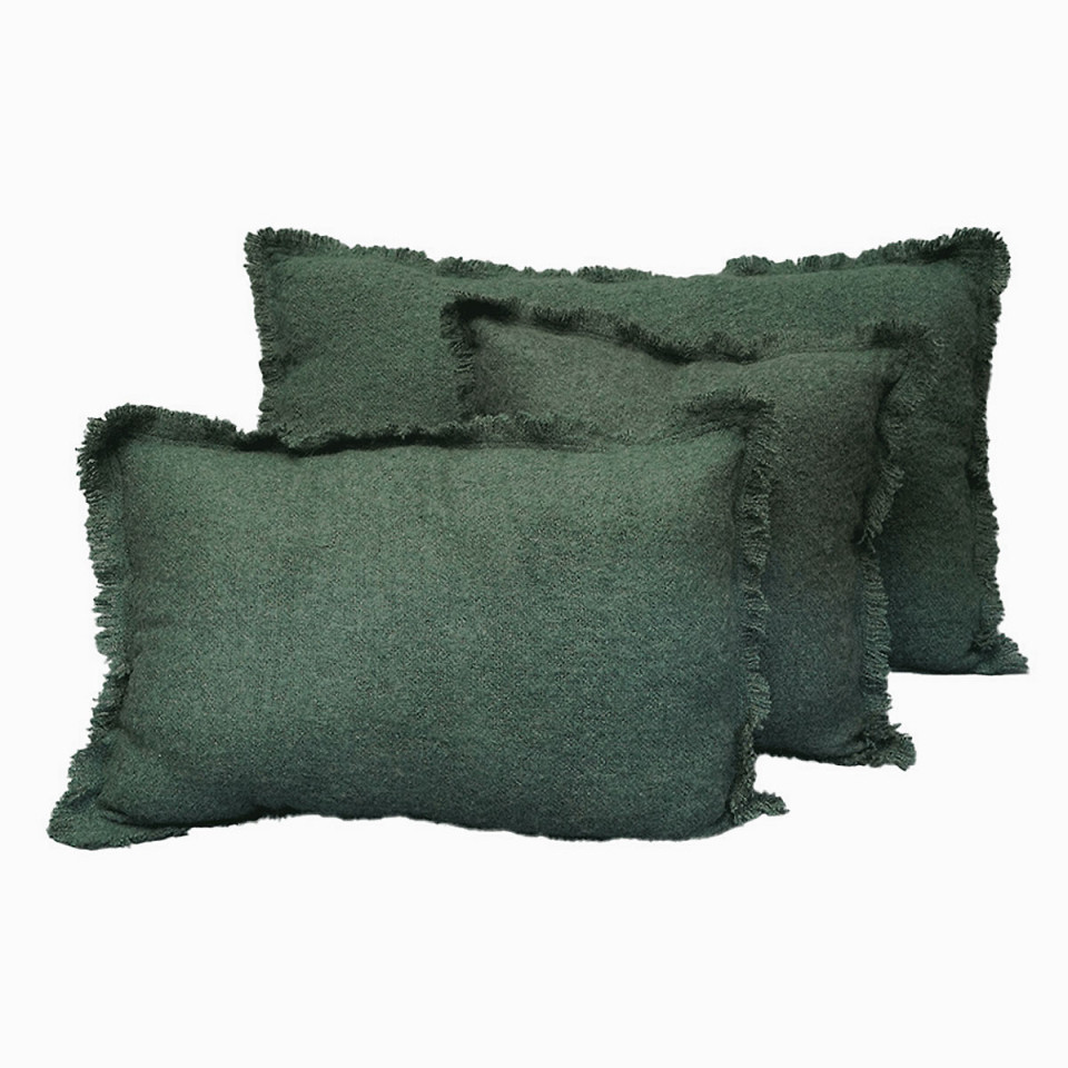 Housse de Coussin Unie ASPEN en Laine et Fibres Mixtes  