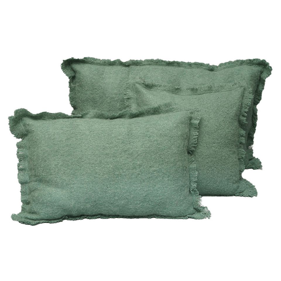Housse de Coussin Unie ASPEN en Laine et Fibres Mixtes  