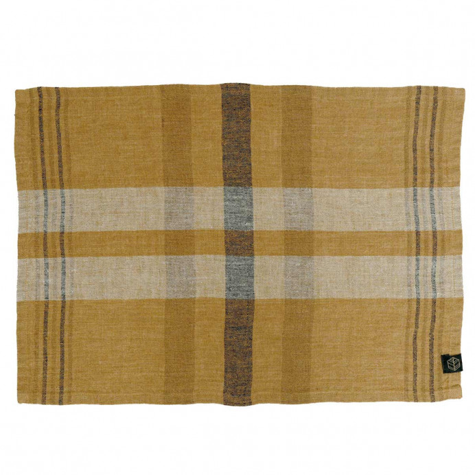 Serviette de Table en Lin et Coton à Carreaux AALBORG - Plusieurs Tailles et Coloris Disponibles 