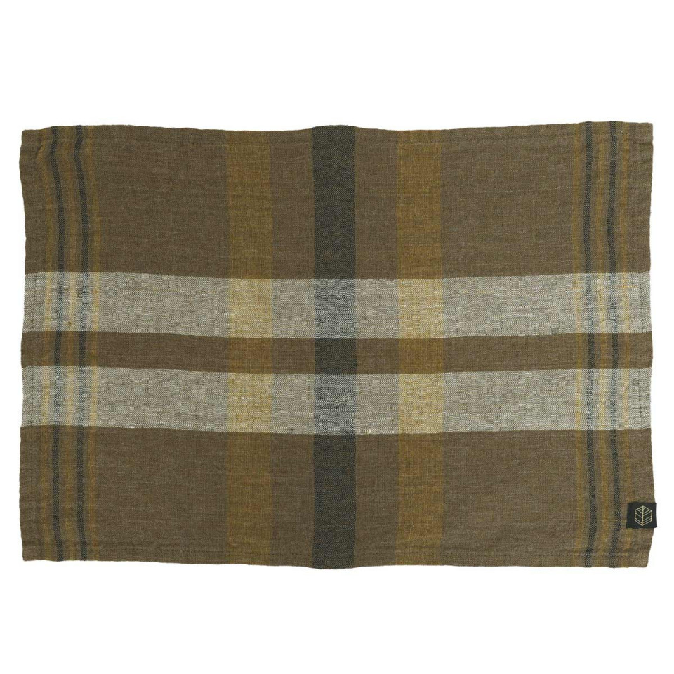 Serviette de Table en Lin et Coton à Carreaux AALBORG - Plusieurs Tailles et Coloris Disponibles 