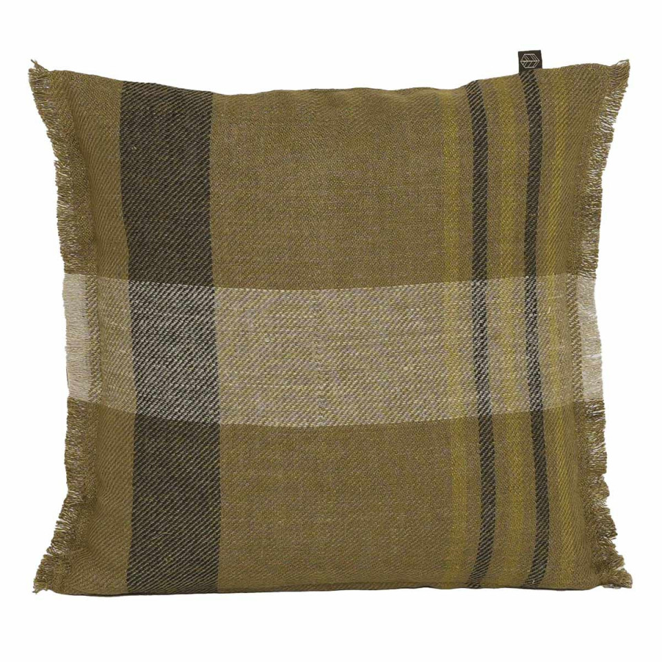 Housse de Coussin en Lin et Coton à Carreaux AALBORG - Disponible en Plusieurs Tailles et Coloris  