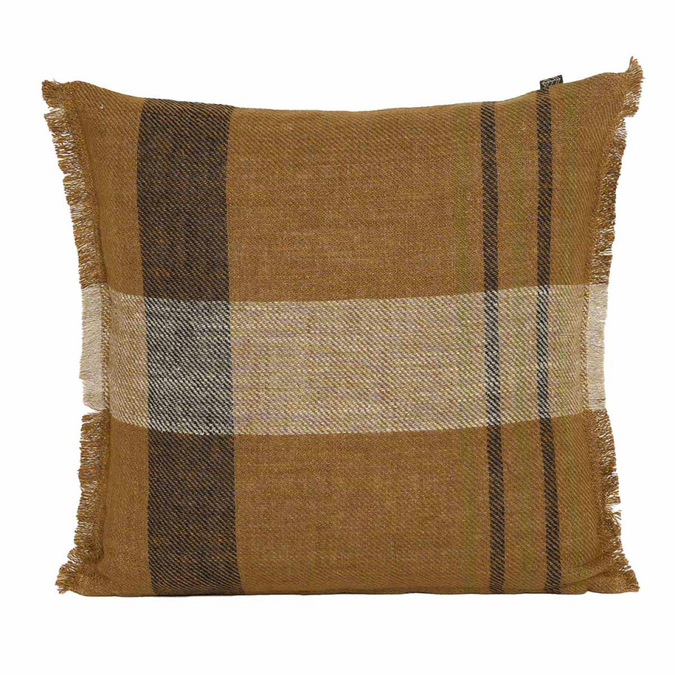 Housse de Coussin en Lin et Coton à Carreaux AALBORG - Disponible en Plusieurs Tailles et Coloris  