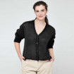 Gilet Court Col V en Mohair PAMPA