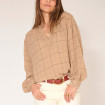 Blouse à Carreaux Beige Corsica