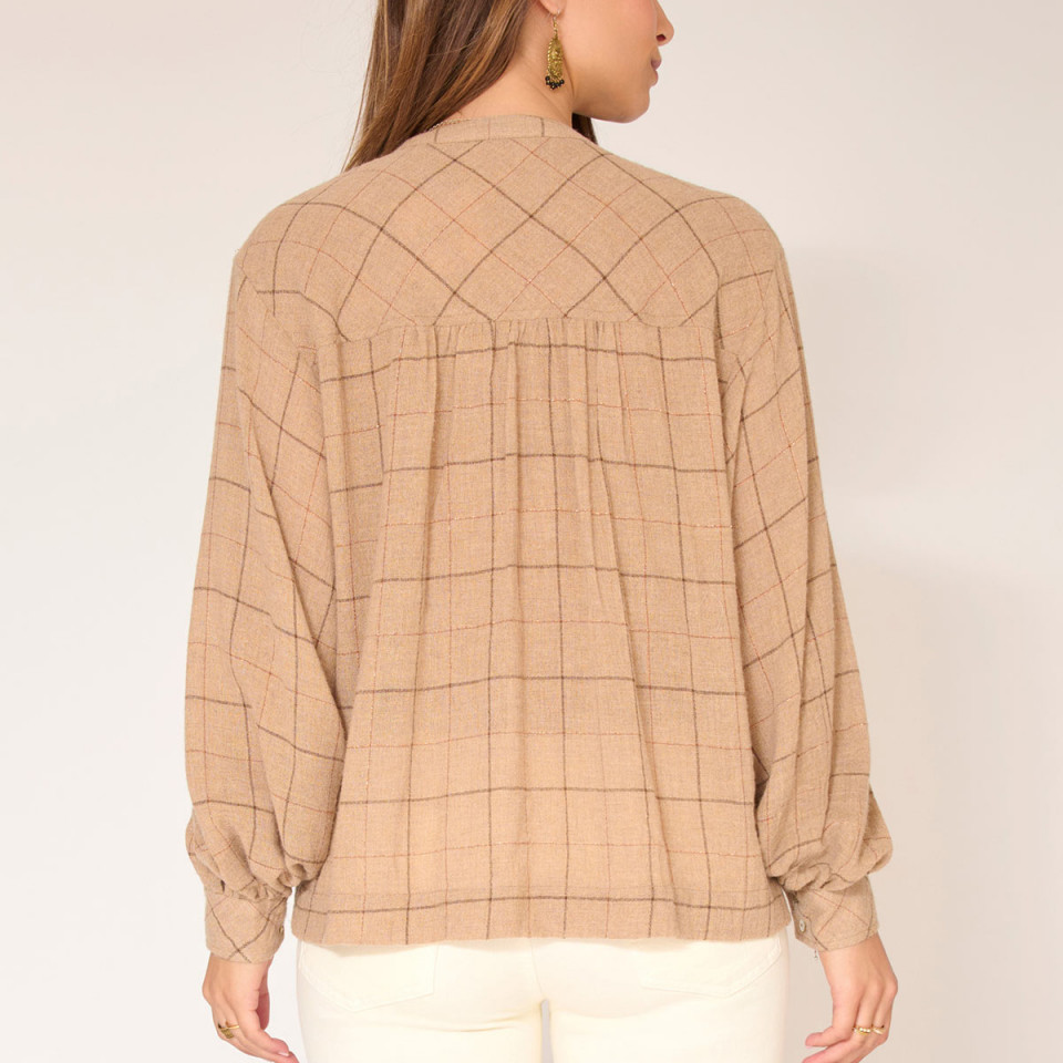 Blouse à Carreaux Beige Corsica