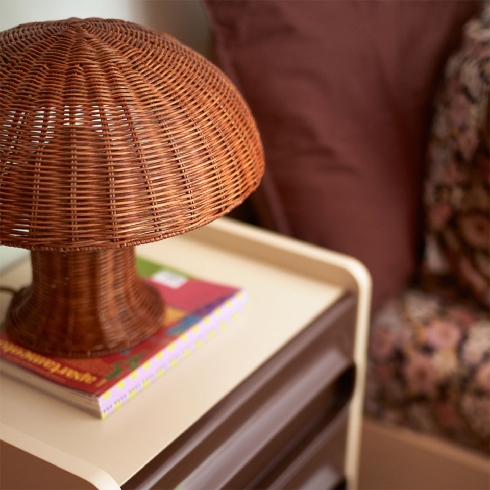 Lampe à Poser en Rotin Naturel 