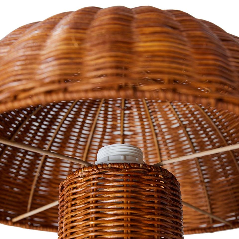 Lampe à Poser en Rotin Naturel 