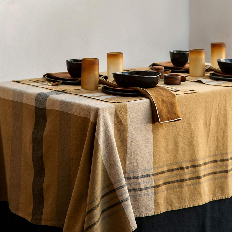 Nappe de Table en Lin et Coton à Carreaux AALBORG