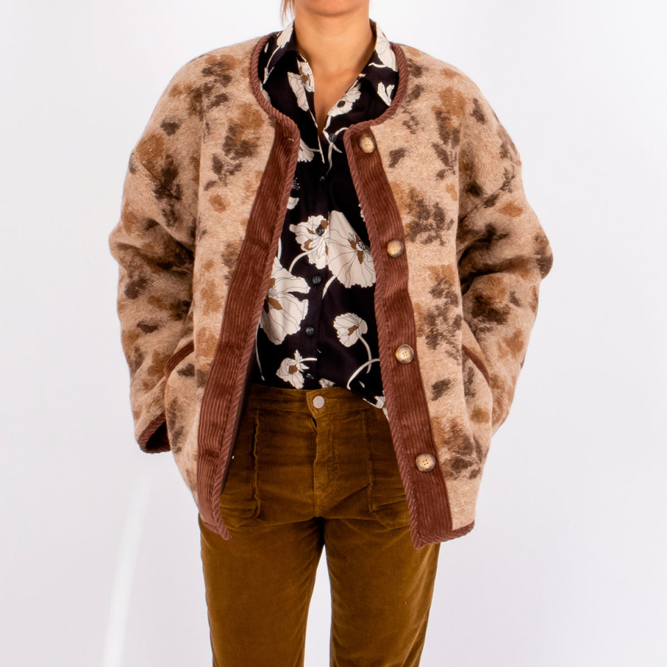Veste bouclette fermeture bouton Dakota