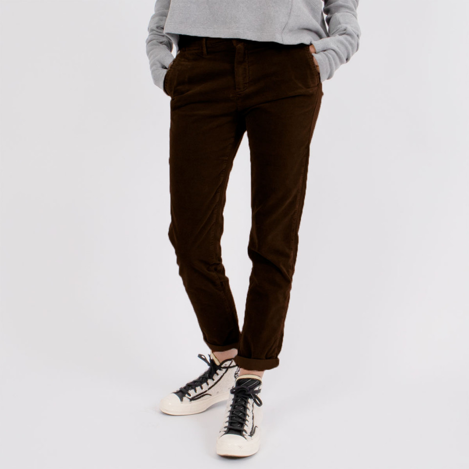 Pantalon straight en velours ras Strauss
