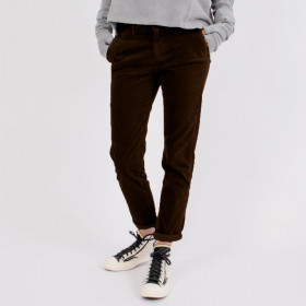 Pantalon straight en velours ras Strauss