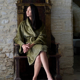Peignoir DORIS en Velours Col Châle  