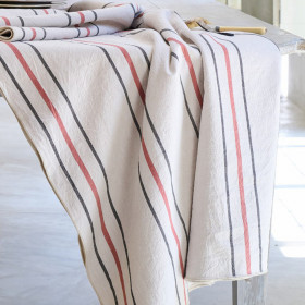 Nappe HOSHI en Coton Lavé Froissé à Rayures  