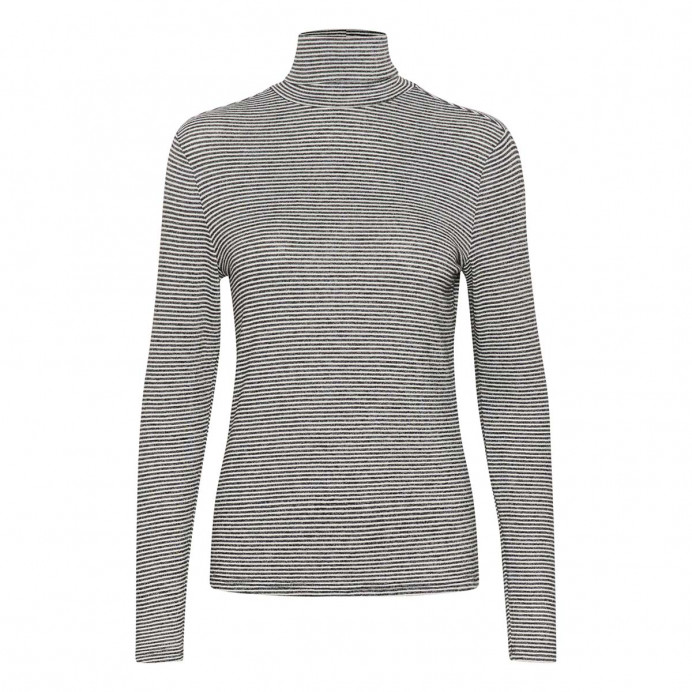 T-Shirt Rayé Col Roulé